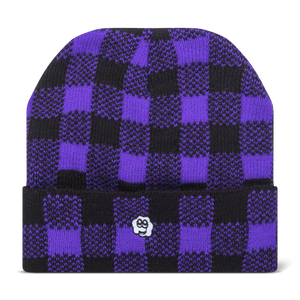 Happy Beanie - Buffalo Plaid Red or Purple - Support Shriners Children's Hospital