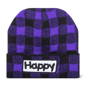 Purple Beanie - Happy Cloud Matching Set - Buffalo Plaid - Support Shriners