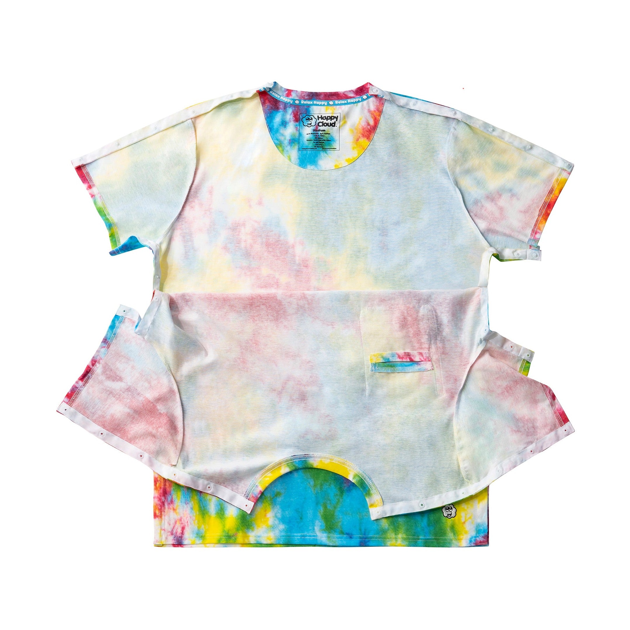 Adaptive Tie-Dye T-Shirt for Easy Dressing - Happy Cloud