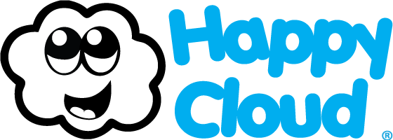 Happy Cloud Logo - Smiling Cloud in Black and White