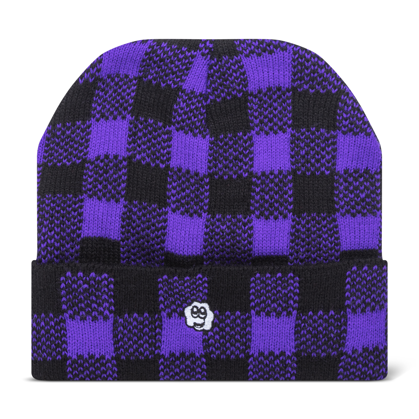 Happy Beanie - Buffalo Plaid Red or Purple - Support Shriners Children's Hospital