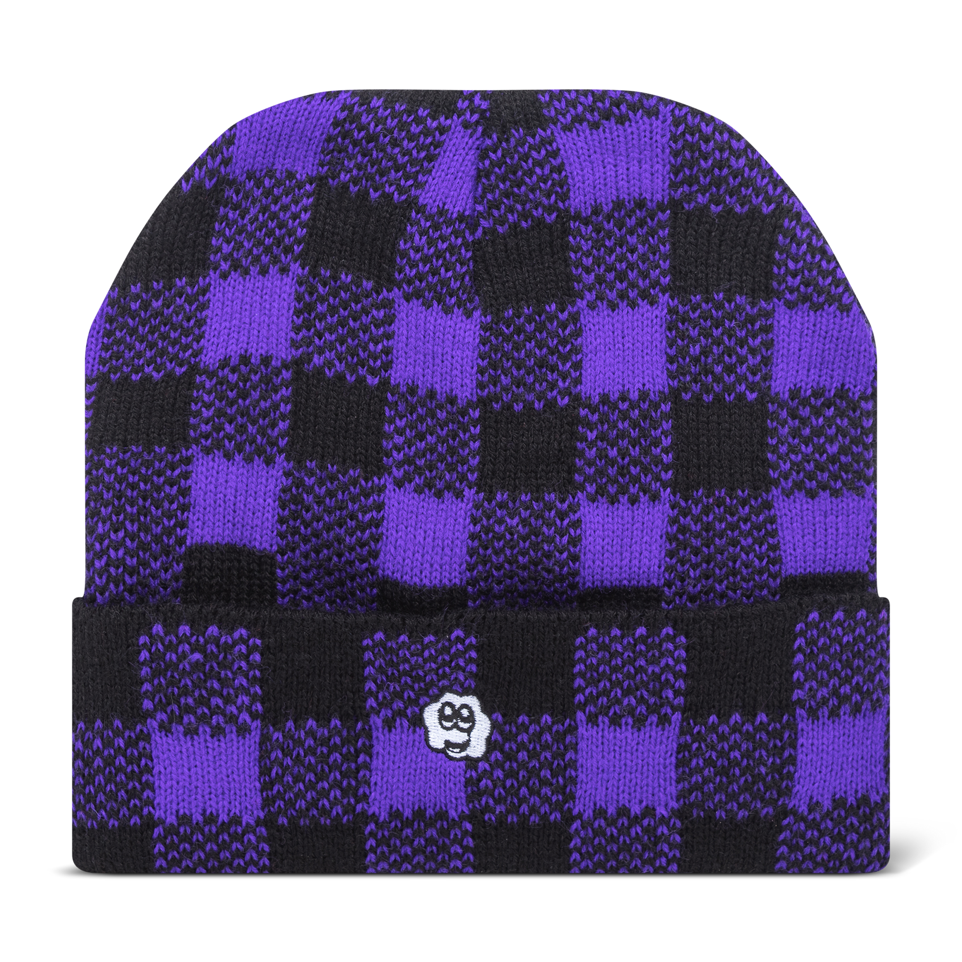 Happy Beanie - Buffalo Plaid Red or Purple - Support Shriners Children's Hospital